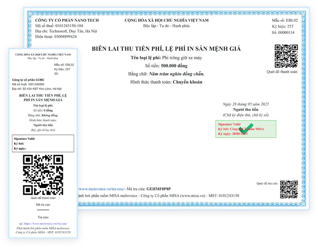 Nghiệp vụ biên lai điện tử