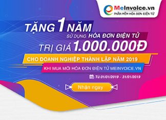 MISA tặng 1 năm sử dụng Hóa đơn điện tử trị giá 1.000.000đ cho Doanh nghiệp thành lập năm 2019