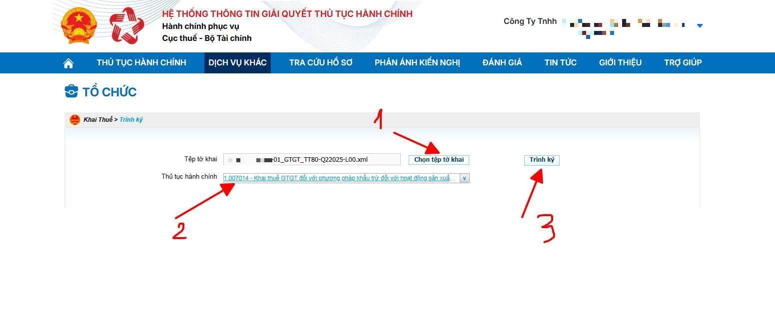 chọn tệp tờ khai