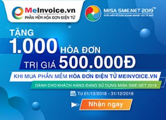 MISA tặng MIỄN PHÍ 1000 Hóa đơn điện tử cho Khách hàng đang sử dụng MISA.SME.NET.2019 khi mua mới dịch vụ Hóa đơn điện tử MISA meInvoice