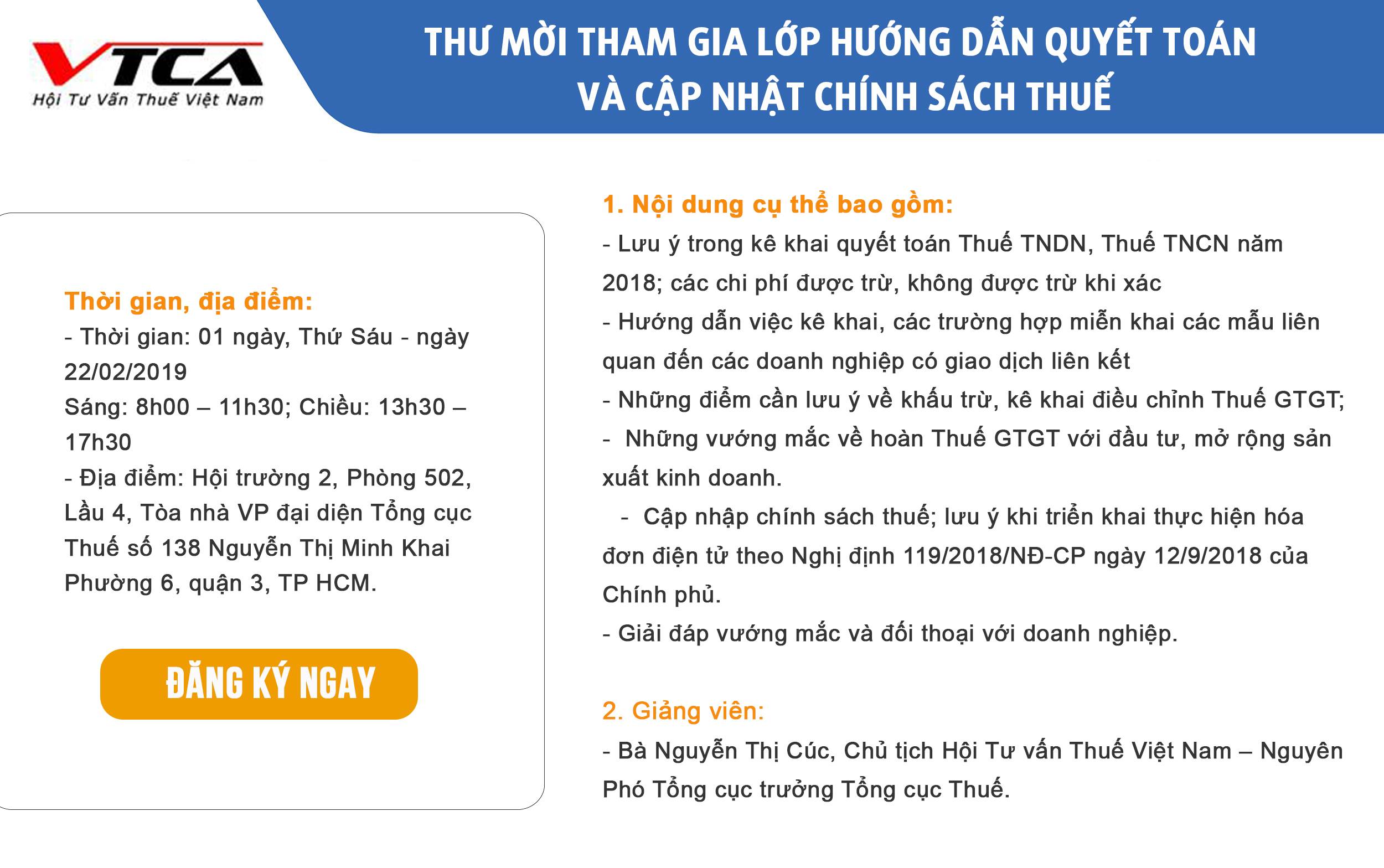 hướng dẫn quyết toán và cập nhật chính sách thuế