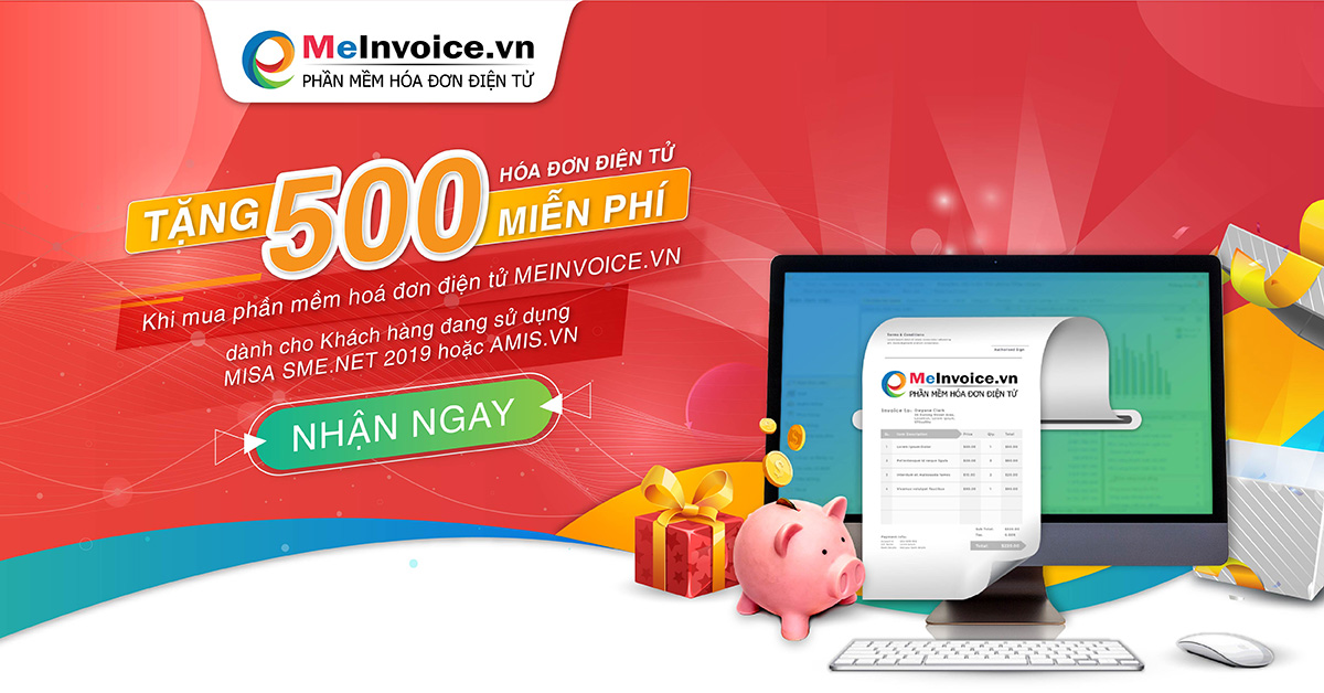 MISA tặng MIỄN PHÍ 500 Hóa đơn điện tử