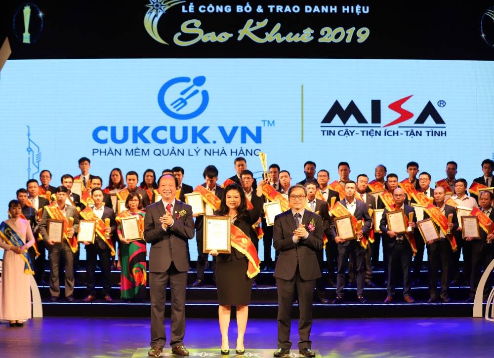 Sao Khuê 2019 cho Phần mềm quản lý nhà hàng CUKCUK.VN