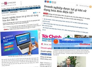 Hàng loạt báo lớn nhấn mạnh lợi ích của hóa đơn điện tử Báo lớn nhấn mạnh lợi ích của hóa đơn điện tử