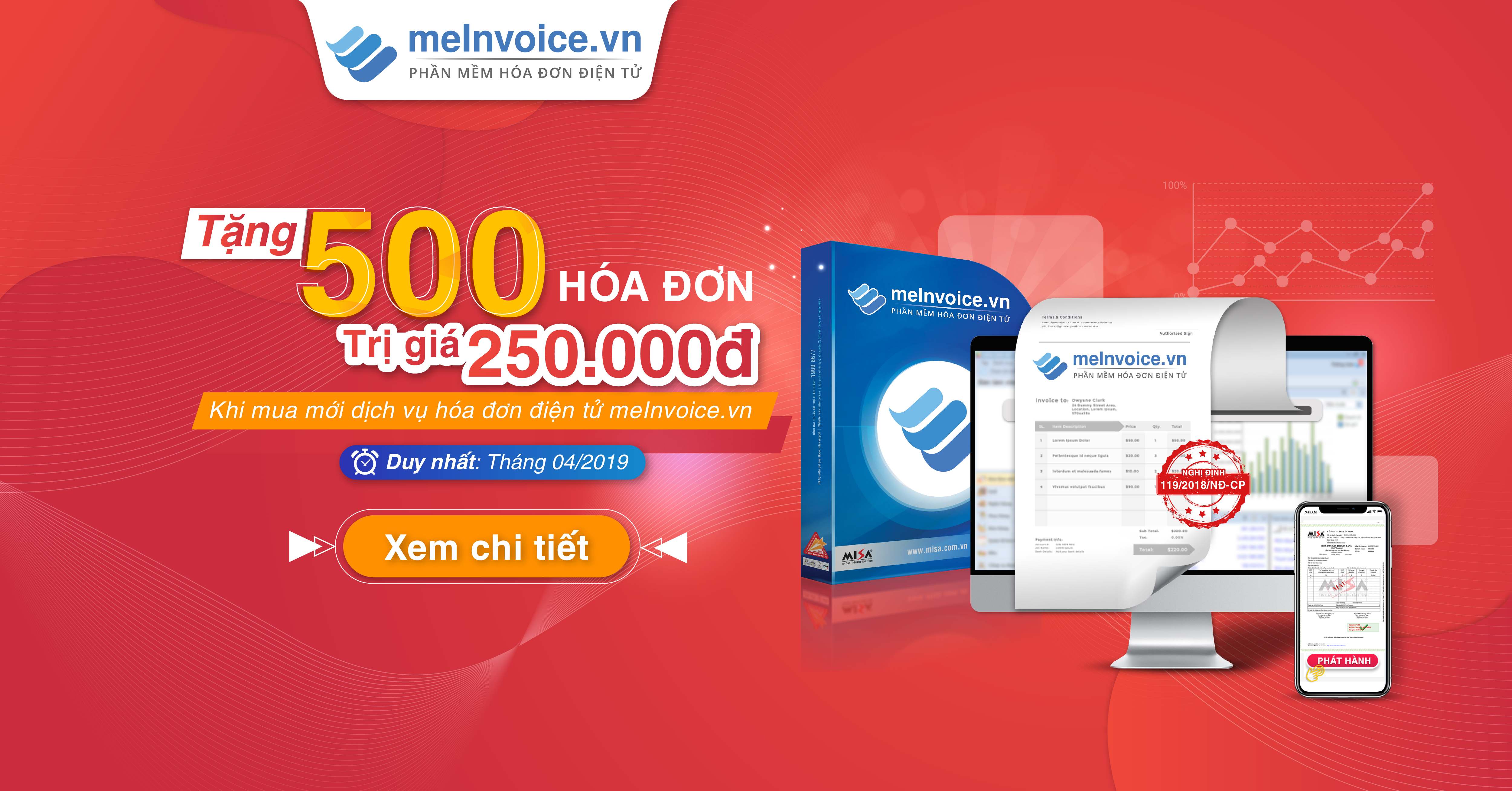MISA tặng 500 hóa đơn điện tử MIỄN PHÍ