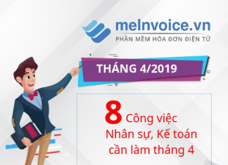 08 Công việc kế toán, nhân sự cần làm trong tháng 04/2019 08 Công việc kế toán cần làm trong tháng 04