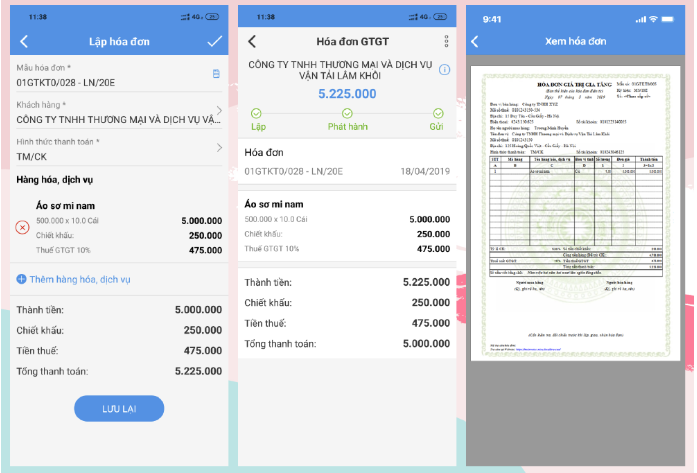 Xuất hóa đơn mọi lúc, mọi nơi ngay trên Mobile