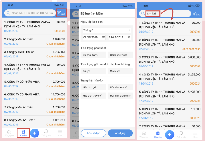 Tra cứu thông tin hóa đơn tức thời
