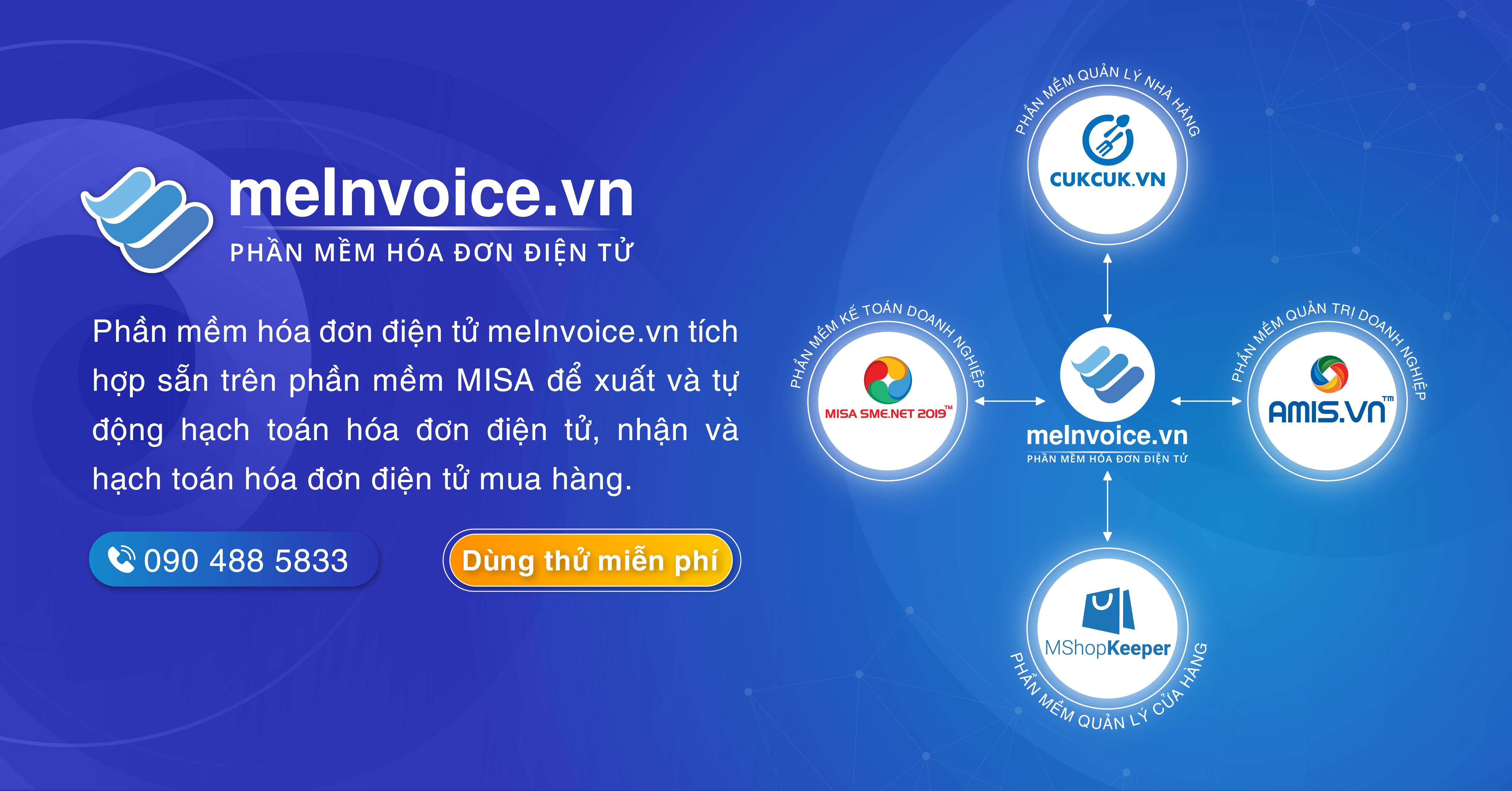 Phần mềm hóa đơn điện tử MISA meInvoice được tích hợp sẵn trên phần mềm MISA