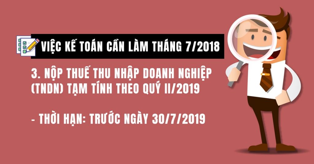 Nộp thuế thu nhập doanh nghiệp (TNDN) tạm tính theo quý II/2019