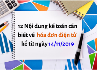 12 Nội dung kế toán cần biết về hóa đơn điện tử kể từ ngày 14/11/2019 Thông tư 68/2019/TT-BTC về hóa đơn điện tử