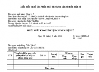 Mẫu phiếu xuất kho kiêm vận chuyển điện tử theo Thông tư 68/2019/TT-BTC Mẫu phiếu xuất kho kiêm vận chuyển điện tử theo Thông tư 68/2019/TT-BTC