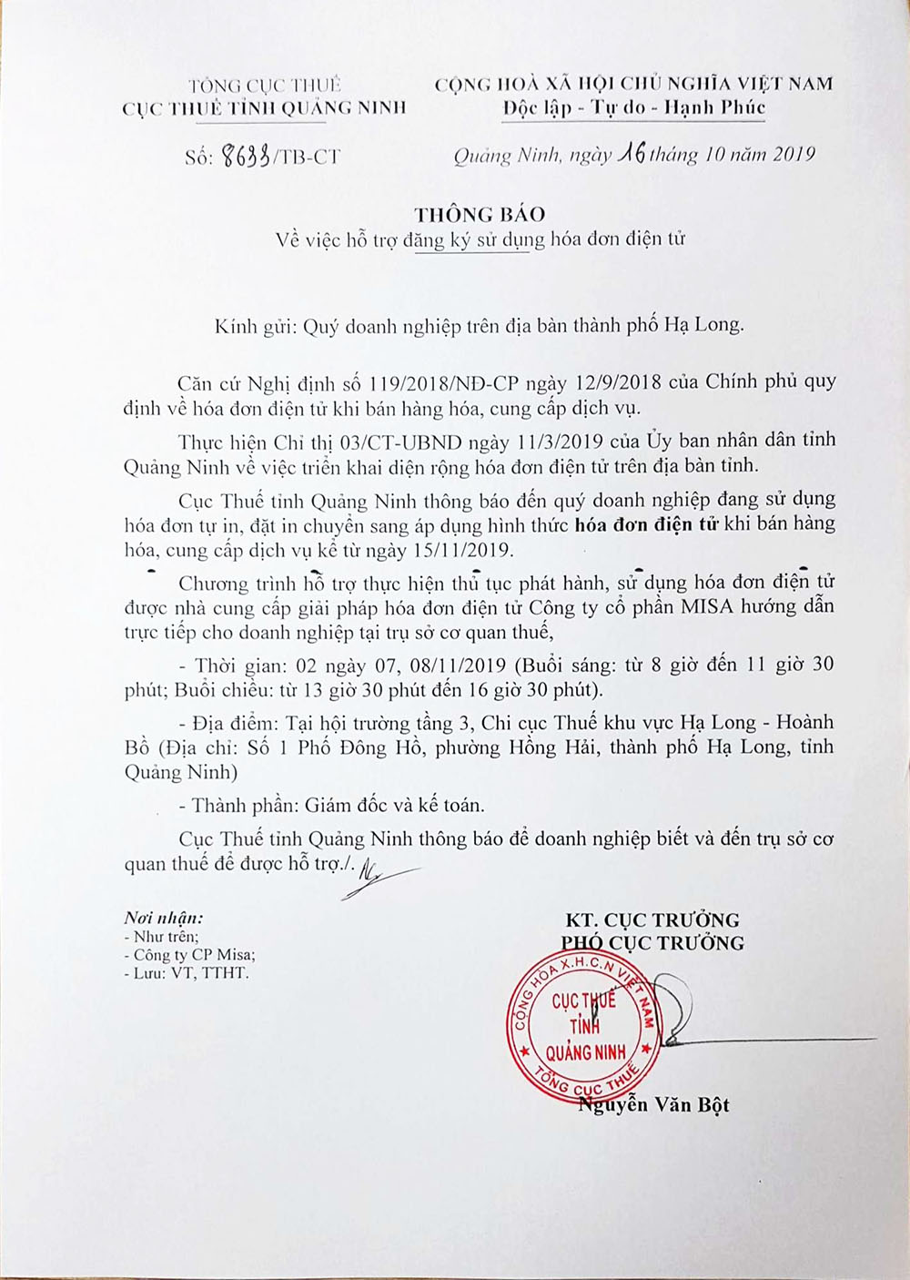 MISA đồng hành Cục Thuế Quảng Ninh tập huấn hóa đơn điện tử