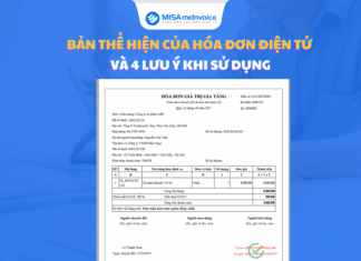 Bản thể hiện của hóa đơn điện tử và 4 lưu ý khi sử dụng bản thể hiện hóa đơn điện tử là gì