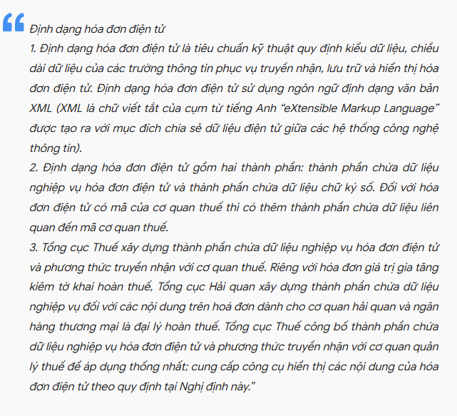 định dạng bản thể hiện hóa đơn điện tử