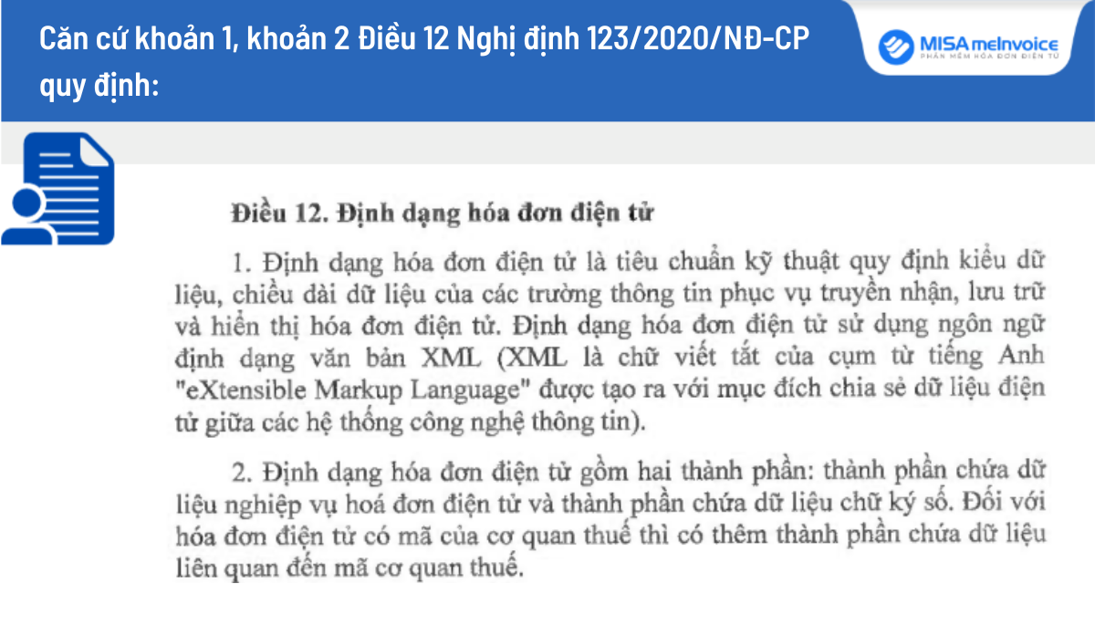 định dạng hóa đơn điện tử