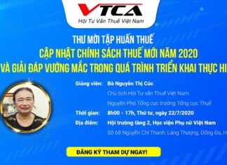 Thư mời tập huấn cập nhật chính sách thuế mới năm 2020 và giải đáp vướng mắc trong quá trình triển khai thực hiện Tập huấn chính sách thuế