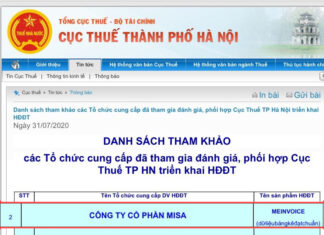 Cục thuế Hà Nội thẩm định: Hóa đơn điện tử MISA meInvoice có dữ liệu bảng kê đạt chuẩn hoa don dien tu misa ha noi tham dinh