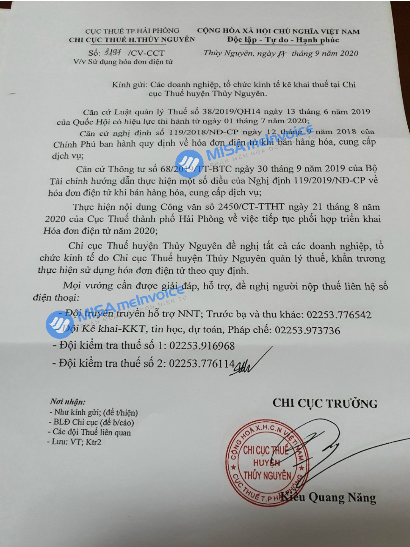 cong van hoa don dien tu hai phong