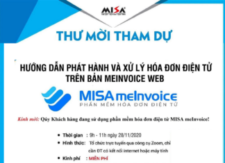 Thư mời tập huấn: Hướng dẫn phát hành & xử lý hóa đơn điện tử MISA (bản web) dao tao hoa don dien tu