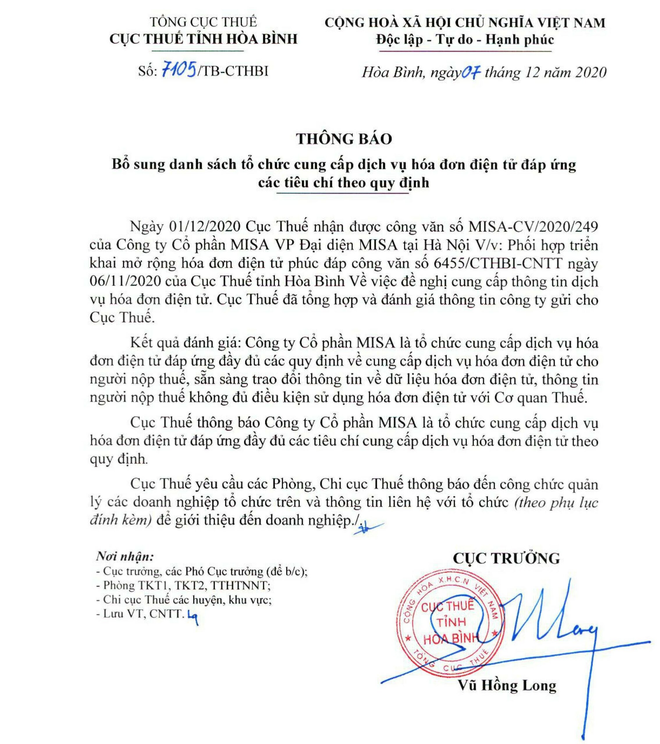 Hóa đơn điện tử Hòa Bình