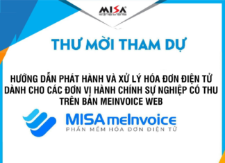Thư mời tập huấn: Hướng dẫn phát hành & xử lý hóa đơn điện tử dành cho đơn vị HCSN có thu tap huan phat hanh hoa don dien tu