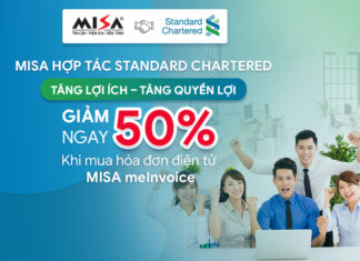 MISA hợp tác Ngân hàng Standard Chartered: Ưu đãi 50% phần mềm kế toán và hóa đơn điện tử misa hop tac ngan hang
