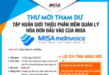 Thư mời tham dự: Giới thiệu phần mềm quản lý hóa đơn đầu vào MISA