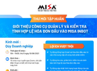 Thư mời tham dự: Giới thiệu công cụ quản lý và kiểm tra tính hợp lệ hóa đơn đầu vào MISA Meinvoice