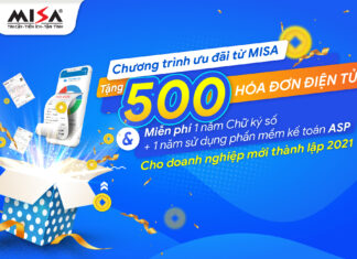 MISA tặng miễn phí 500 số hóa đơn điện tử + 1 năm sử dụng chữ ký số dành cho doanh nghiệp mới thành lập Hà Nội