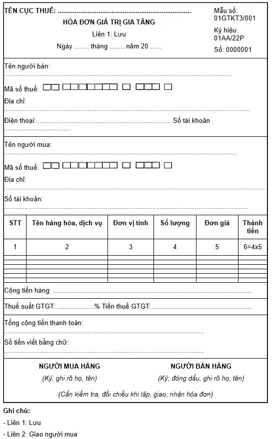 mẫu hóa đơn đỏ