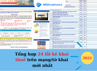 Tổng hợp 24 lỗi kê khai thuế trên mạng/tờ khai loi ke khai thue