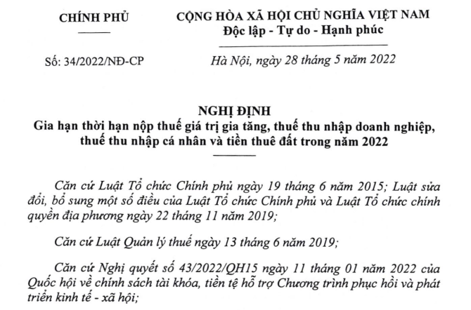 nghi dinh 34 gia han nop thue