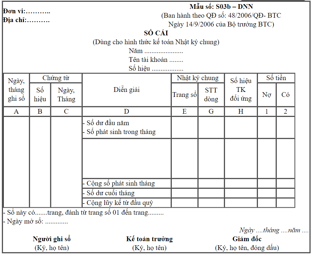 mẫu sổ kế toán tổng hợp 2