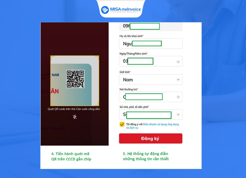 quét mã QR của CCCD gắn chip