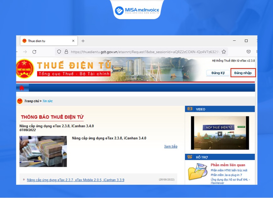 Đăng nhập trang thuế điện tử để tra cứu người phụ thuộc online