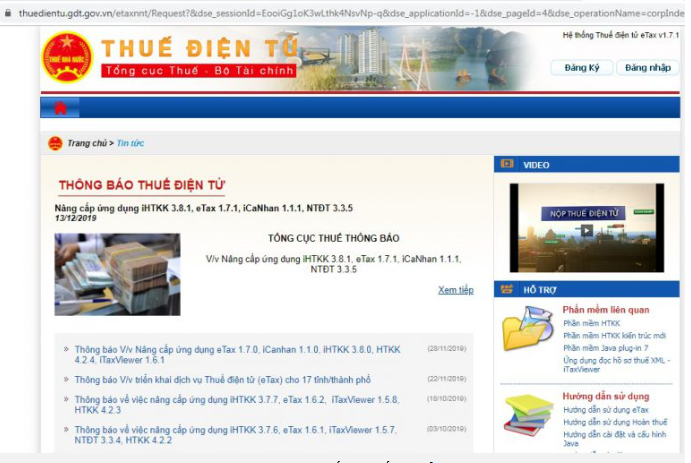 Hướng dẫn đăng ký nộp thuế vãng lai ngoại tỉnh qua mạng