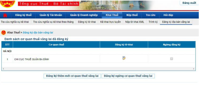 Hướng dẫn đăng ký nộp thuế vãng lai ngoại tỉnh qua mạng