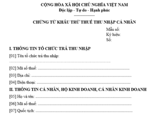 Mẫu chứng từ khấu trừ thuế TNCN (Mẫu số 03/TNCN) mẫu chứng từ khấu trừ thuế TNCN theo nghị định 70