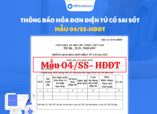 Mẫu số 04/SS-HĐĐT: Thông báo hóa đơn điện tử đã lập sai
