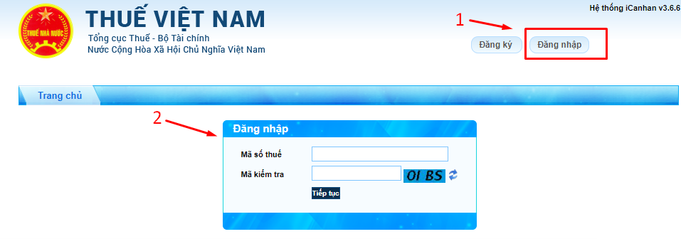 đăng nhập trang thuế Việt Nam