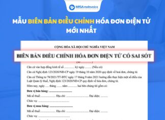 Mẫu biên bản điều chỉnh hóa đơn điện tử MỚI NHẤT