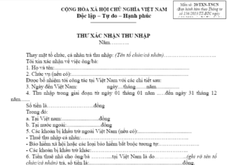 Thư xác nhận thu nhập mẫu 20/TXN-TNCN và cách lập chi tiết Thư xác nhận thu nhập mẫu 20/txn-tncn
