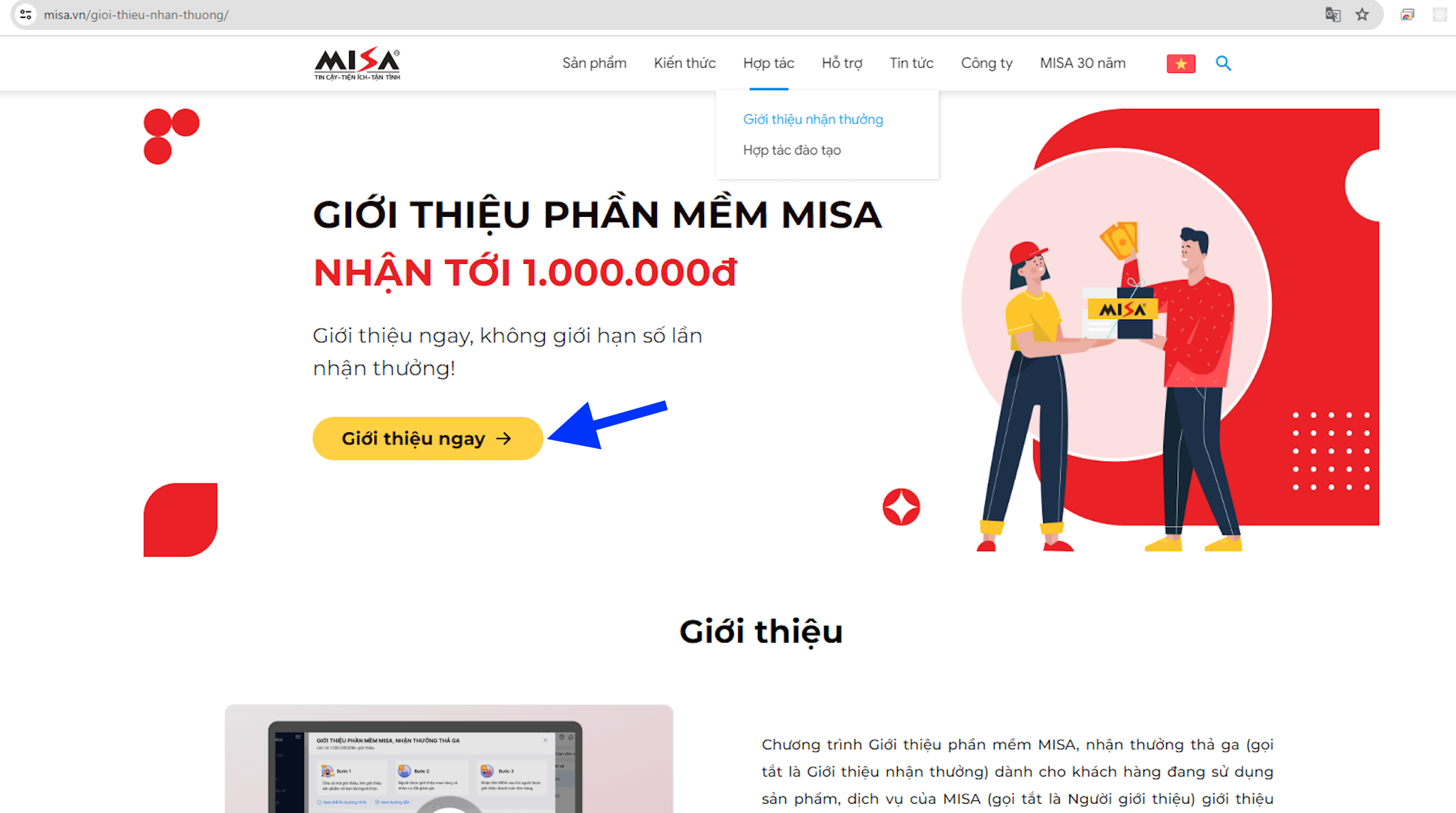 Lấy link giới thiệu qua trang MISA ID