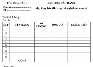 Tải mẫu hóa đơn bán lẻ file Word, Excel, PDF mẫu hóa đơn bán lẻ