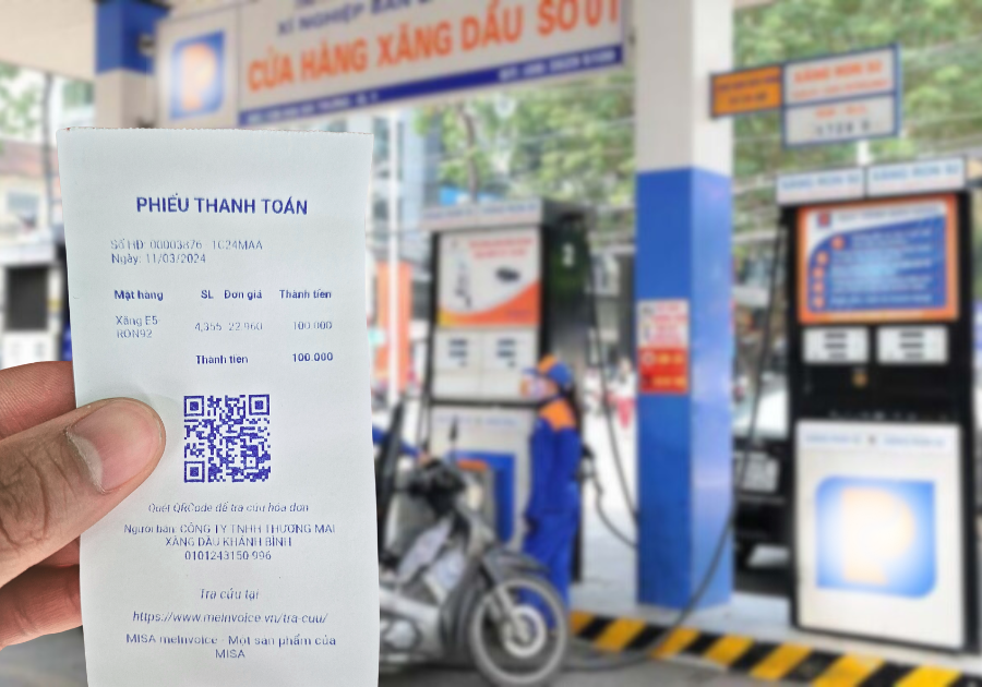 thực trạng xuất hóa đơn từng lần bán tại các cây xăng