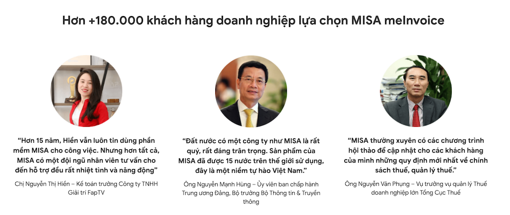Hơn 180.00 khách hàng doanh nghiệp tin tưởng MISA