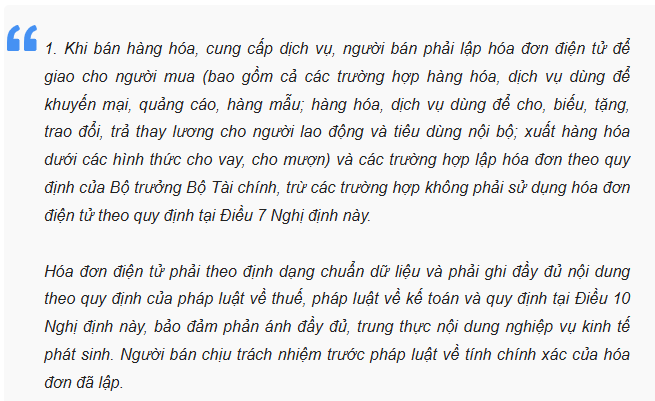 Nguyên tắc lập hóa đơn