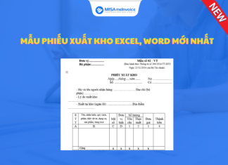 Tải mẫu phiếu xuất kho, nhập kho file Excel, Word mẫu phiếu xuất kho excel