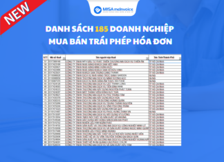 Danh sách 185 doanh nghiệp mua bán trái phép hóa đơn danh sách doanh nghiệp mua bán trái phép hóa đơn